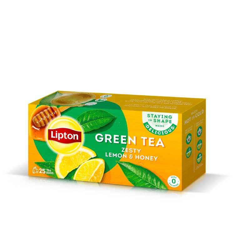Lipton Green Tea, Zesty Lemon &amp; Honey Tea Bags, 25-Pack